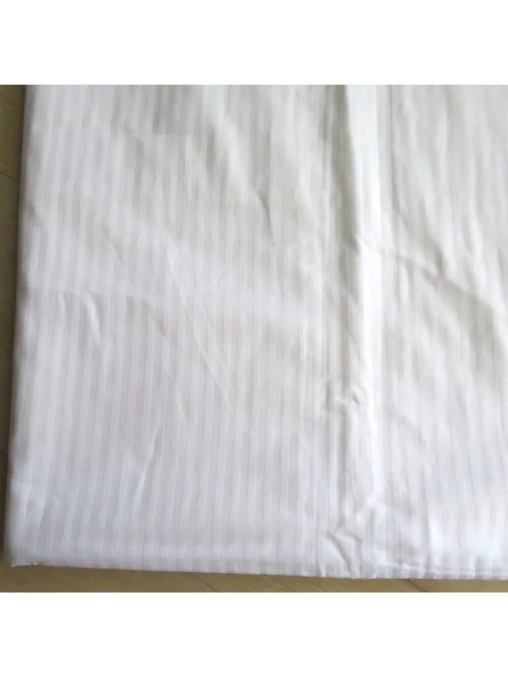 Sobel Westex White King Duvet Cover 320 Cotton Blend Strip Pattern Hotel Quality